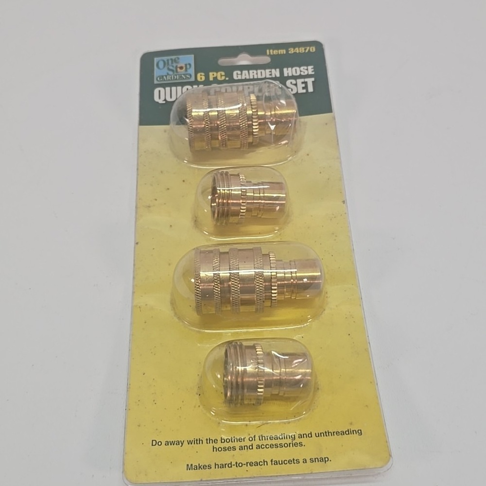Harbor Freight 6 Pc Quick Coupler Set for Garden Water Hose BRASS 34870